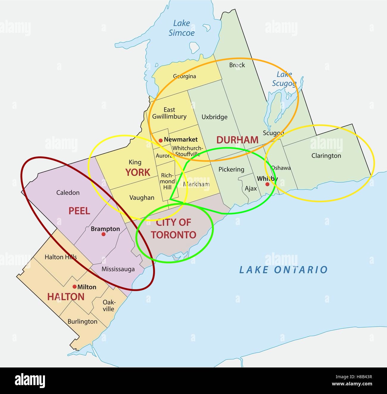 Platinum Detailing service area map across the Greater Toronto Area